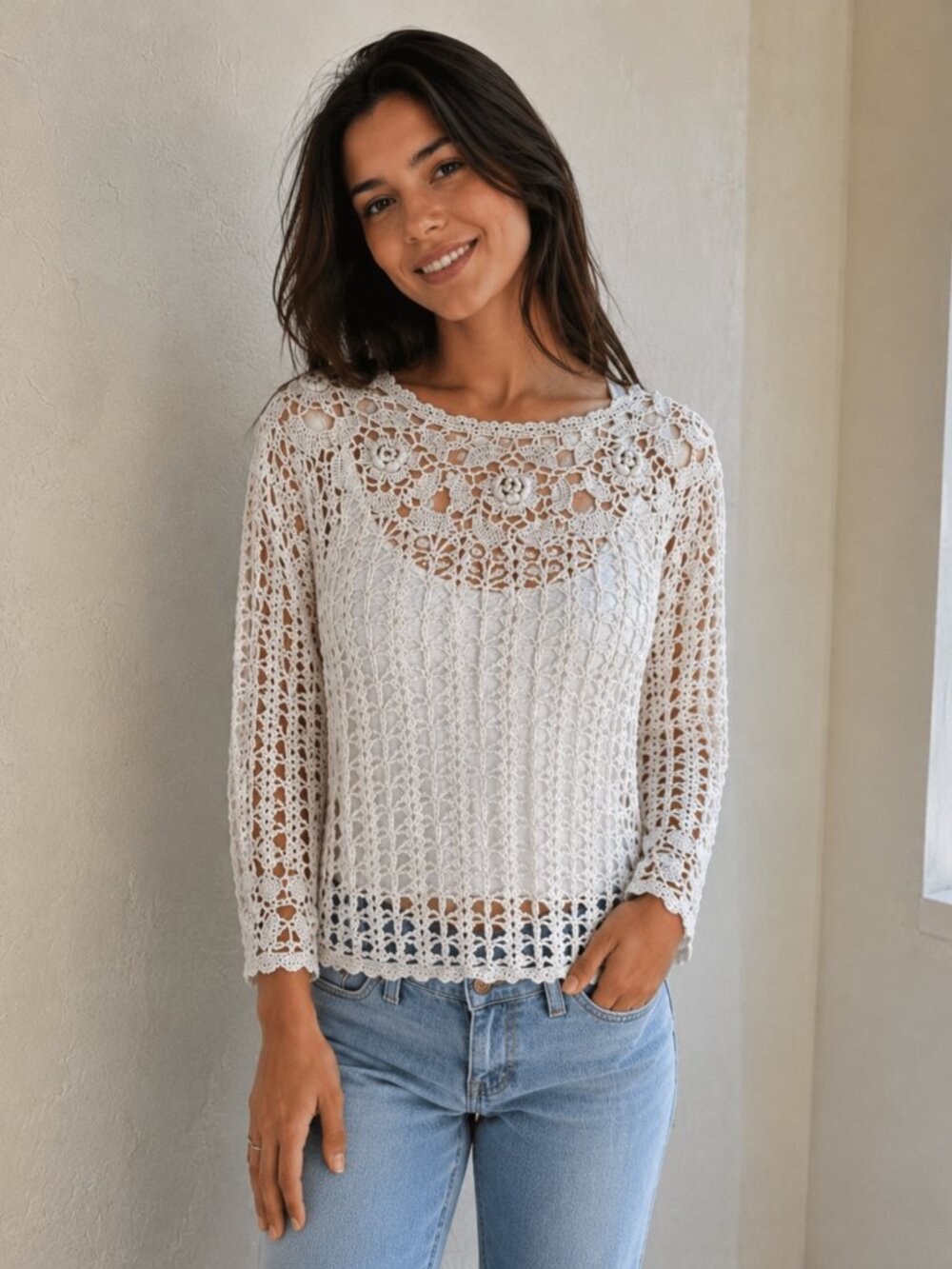 Vintage EDDIE DASSIN 80's Beautiful Soft Cotton Knit Sweater